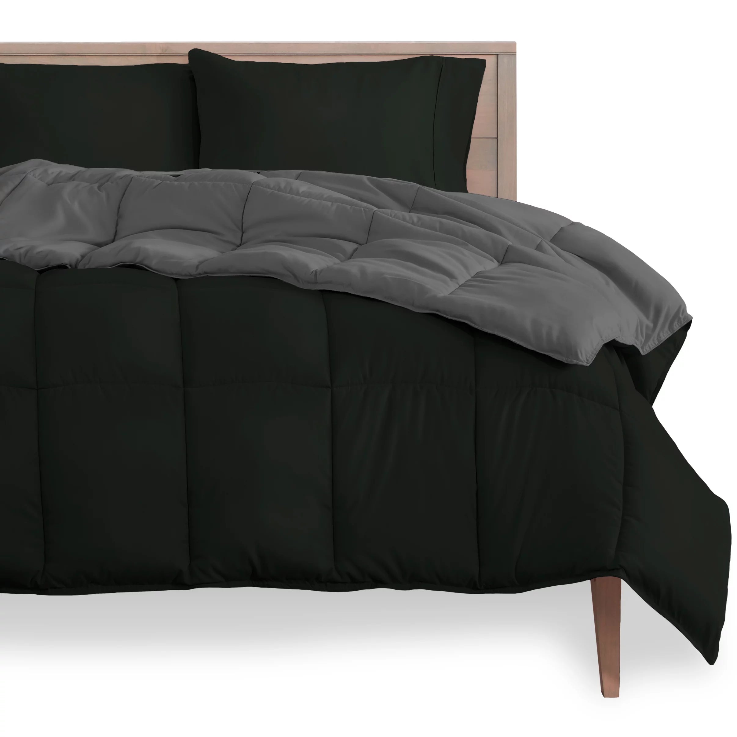 King Black 100% Polyester Plush Comforter P99779
