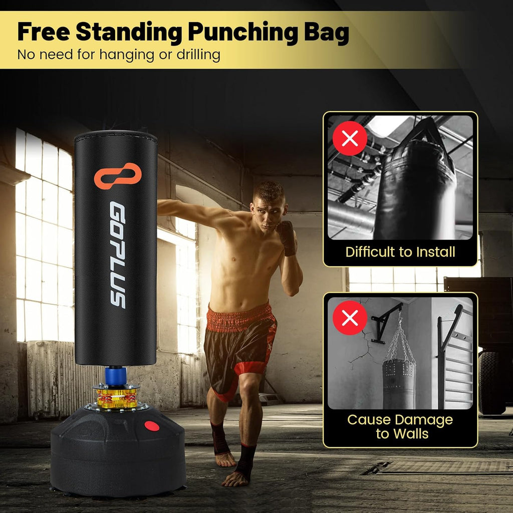 220LBS Freestanding Punching Bag with Gloves X927259