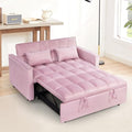 Black Velvet Convertible Sleeper Sofa Bed with Pull-Out Bed V40508
