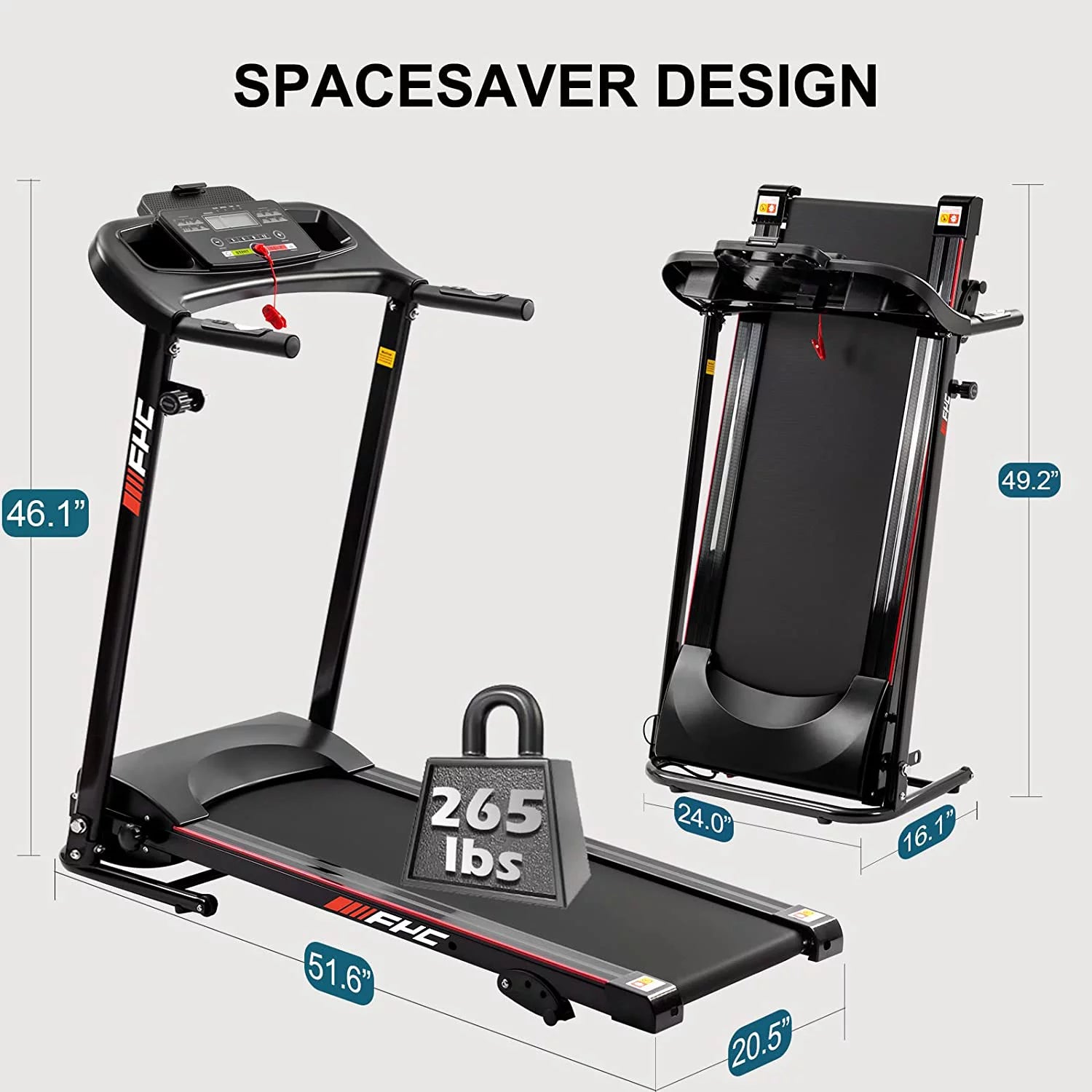 2.5HP Folding Incline Treadmill with Bluetooth Q489