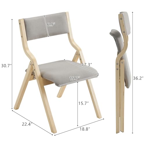 Wooden Padded Folding Chairs 2 Pack with Cushions X25381