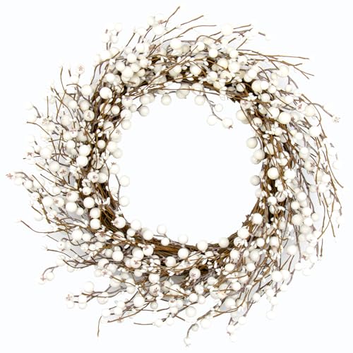 20 Inch Artificial Winter Wreath White Berry Wreath M231354