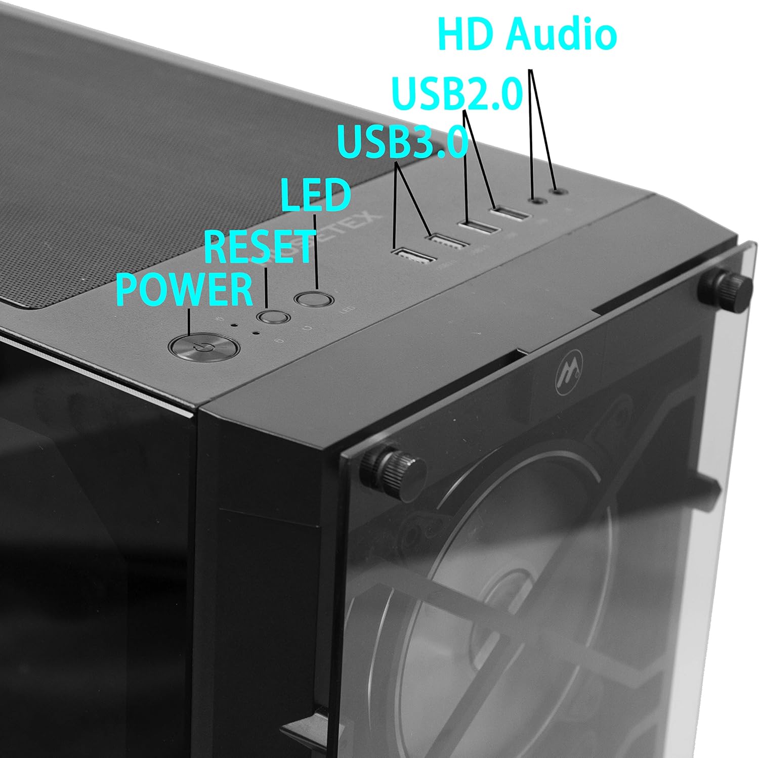 ATX Mid Tower Computer Case with Tempered Glass D892869