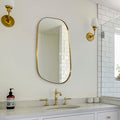 Brushed Gold Irregular Wall Mirror 24x36” Z52719