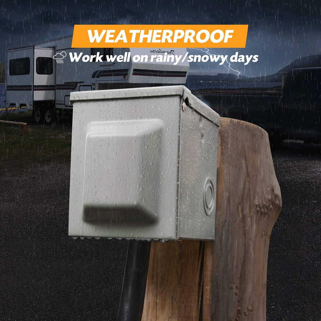 50 Amp 125/250 Volt NEMA 14-50R Weatherproof RV Power Outlet Box U4495