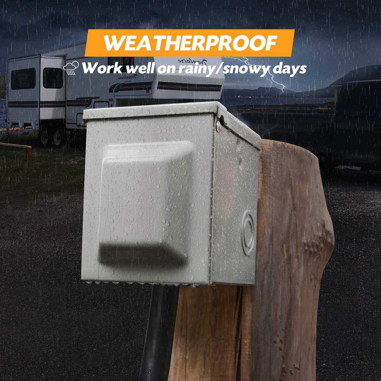 50 Amp 125/250 Volt NEMA 14-50R Weatherproof RV Power Outlet Box U4495