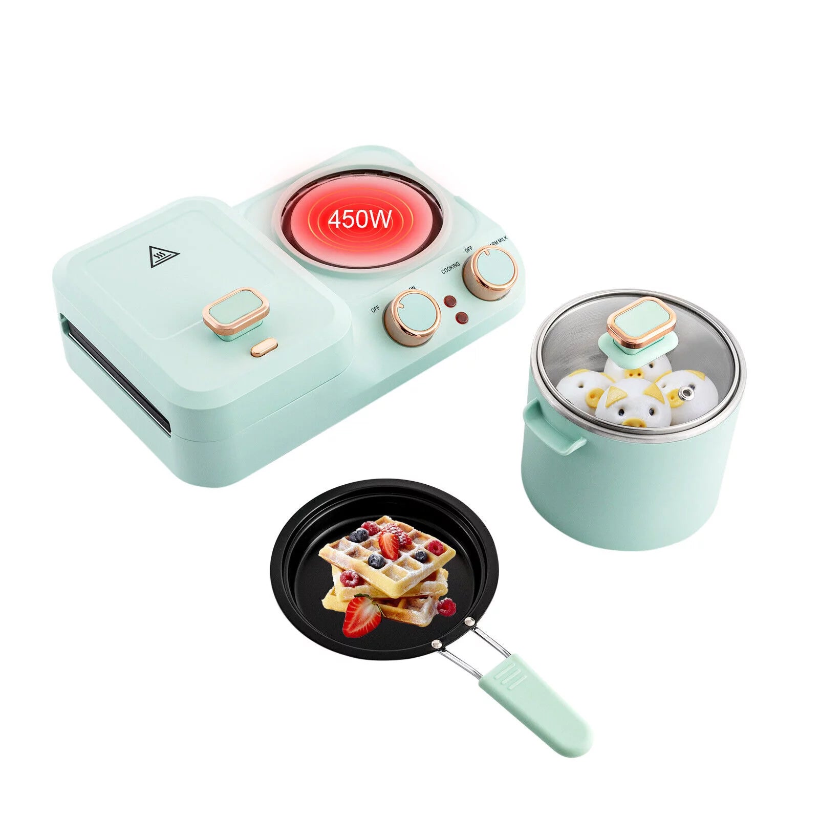 Non-stick Electric Breakfast Station Toaster Sandwich Machine V551