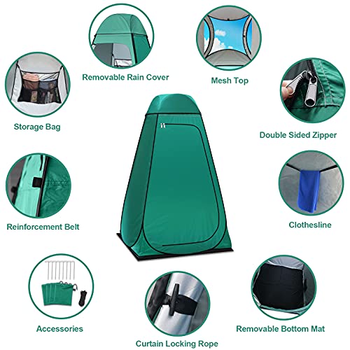Pop-Up Privacy Tent Camping Portable Toilet Tent Outdoor Bathroom Changing Dressing Room Instant Privacy Shelters Extra-Tall UPF 50+ I740925
