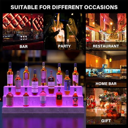 Grey LED Illuminated Bottle Shelf F514