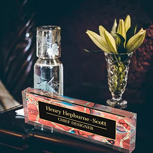 Custom Acrylic Nameplate Desk Plaque P4405