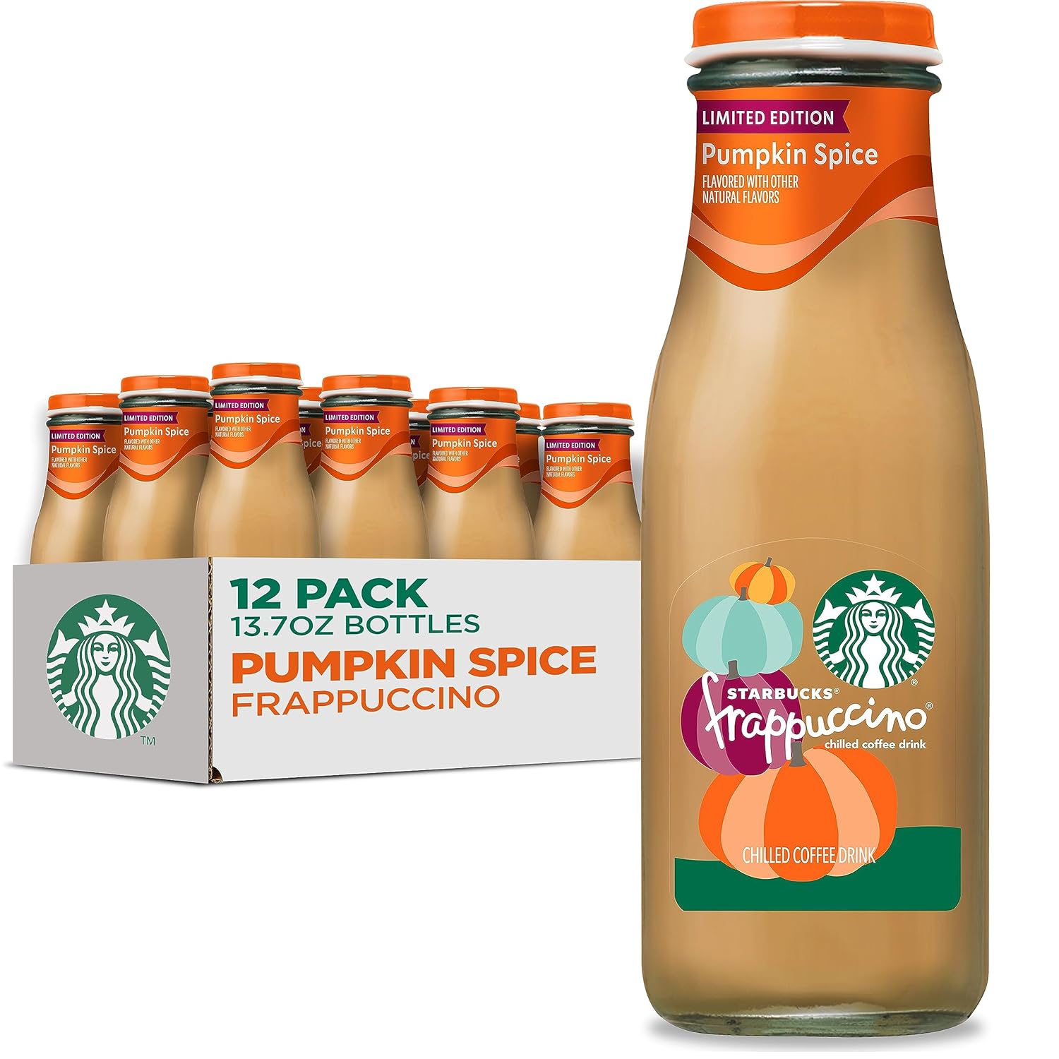 Pumpkin Spice Coffee Drink, 13.7 fl oz Bottles (12 Pack) C715