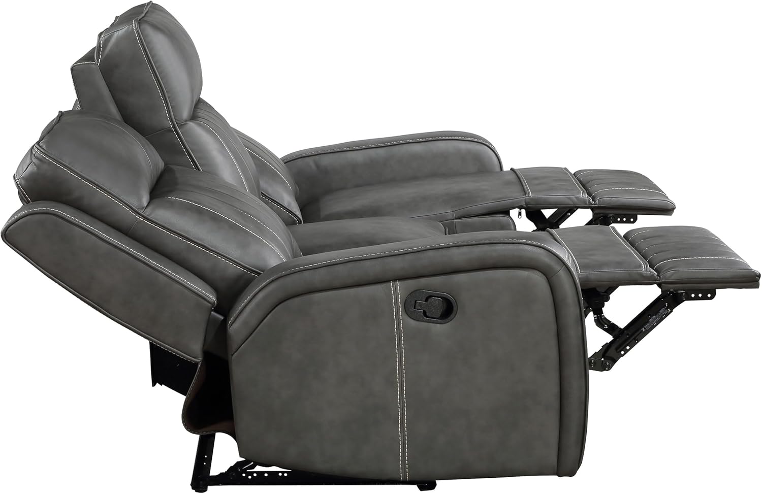 3-Piece Upholstered Motion Reclining Sofa Set Grey S4353
