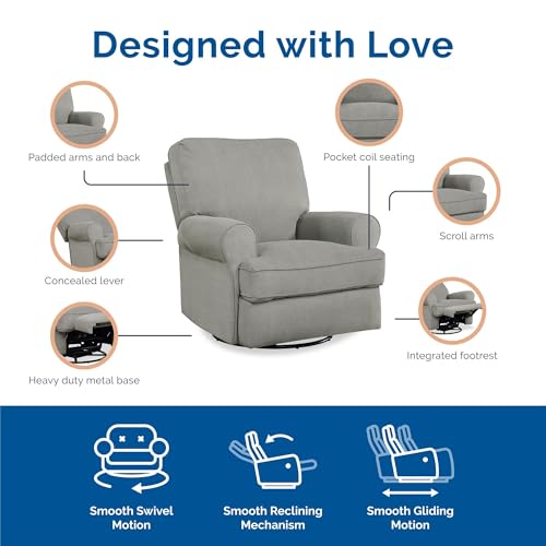 Gray Swivel Glider Recliner Chair Y513162