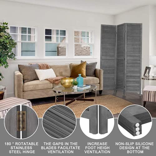 Natural Paulownia Wood 3 Panel Folding Privacy Screen M9858