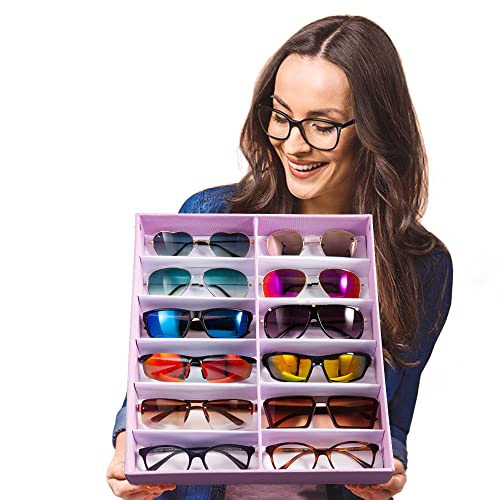 Sunglasses Organizer Storage Eyeglasses Holder Case Box with Lid F7904