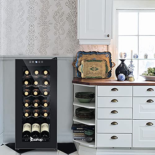 12 Bottle Compressor Wine Cooler with Double-Layer Glass Door Z858453