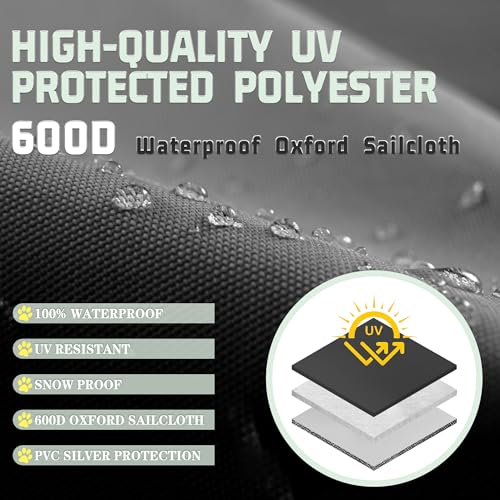Black 600D Waterproof Oxford Cloth Dog Kennel Replacement Top Cover 10'Dx10'Wx1.4'H G4651