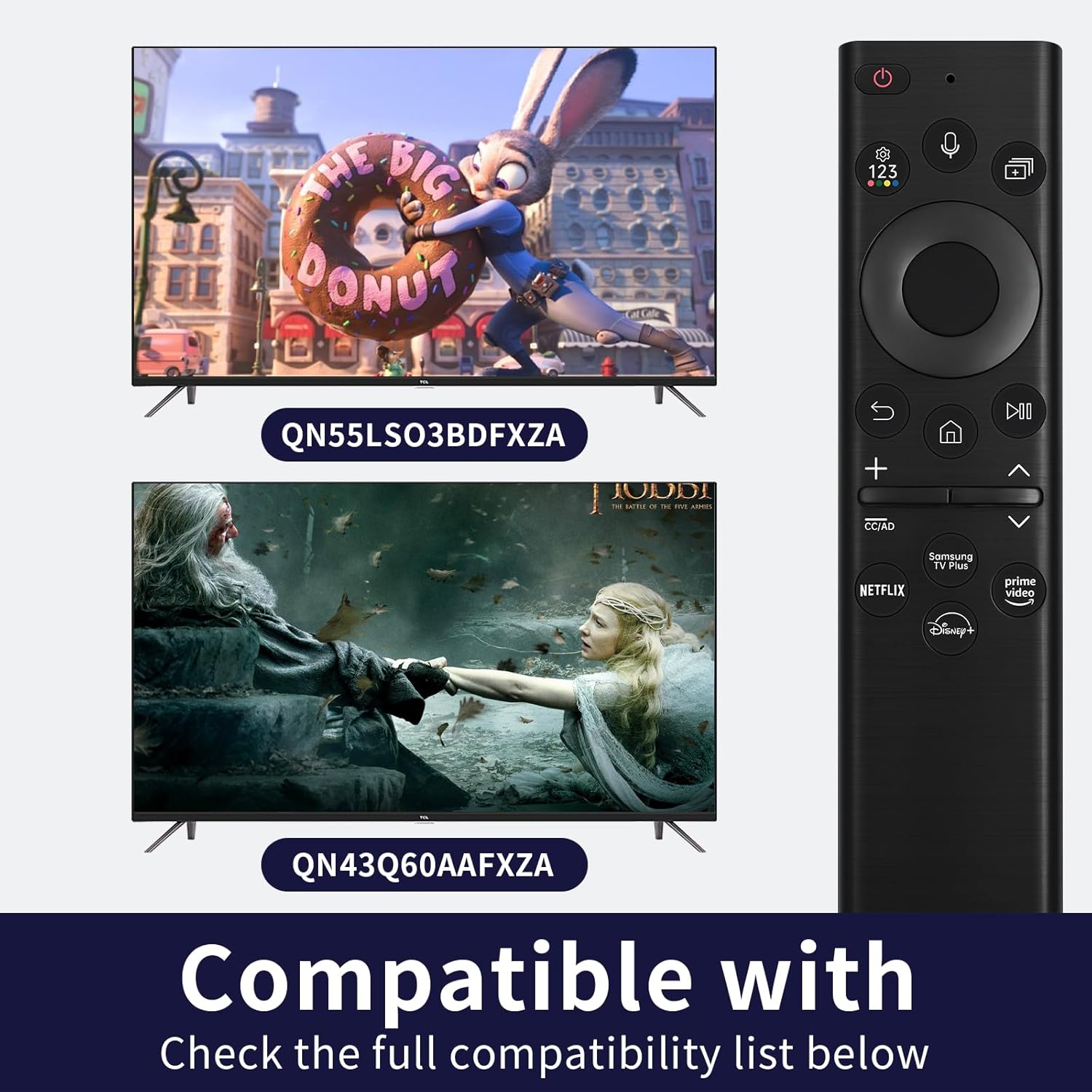 Black Solar Voice Remote Control for Samsung TV P8528
