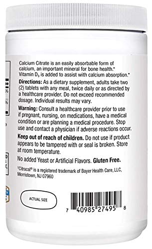 Calcium Citrate Plus D3 Tablets, 400 Count, 2 Count T1636