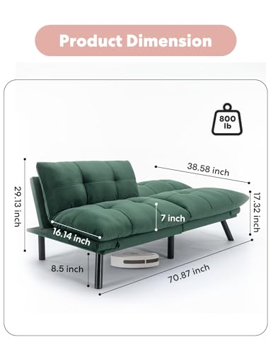 Navy Blue Velvet Convertible Sofa Sleeper W10150