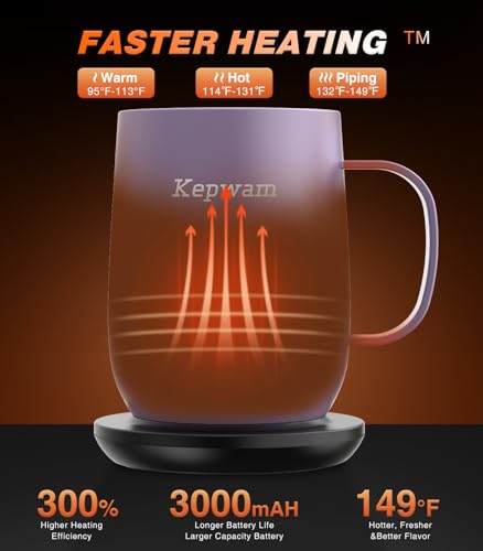 16oz Self Heating Coffee Mug with Temperature Control U27476