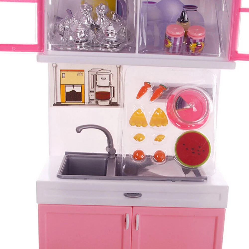 Mini Kids Kitchen Pretend Play Cooking Set Cabinet Stove Toy, 12.5 x 9.5 x 3 inch D7910