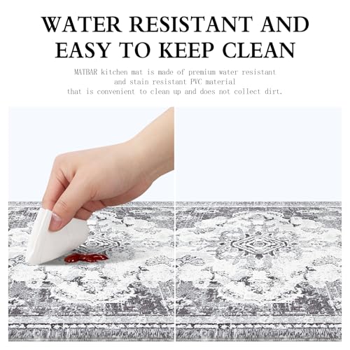 Anti Fatigue Kitchen Mats 2 Piece Set Blue Gray Waterproof Non-Skid C876104