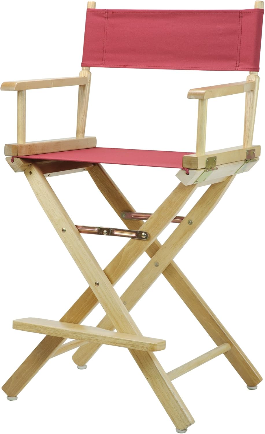 24" Director's Chair Natural Frame with Burgundy Canvas B2842