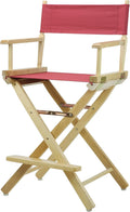 24" Director's Chair Natural Frame with Burgundy Canvas B2842