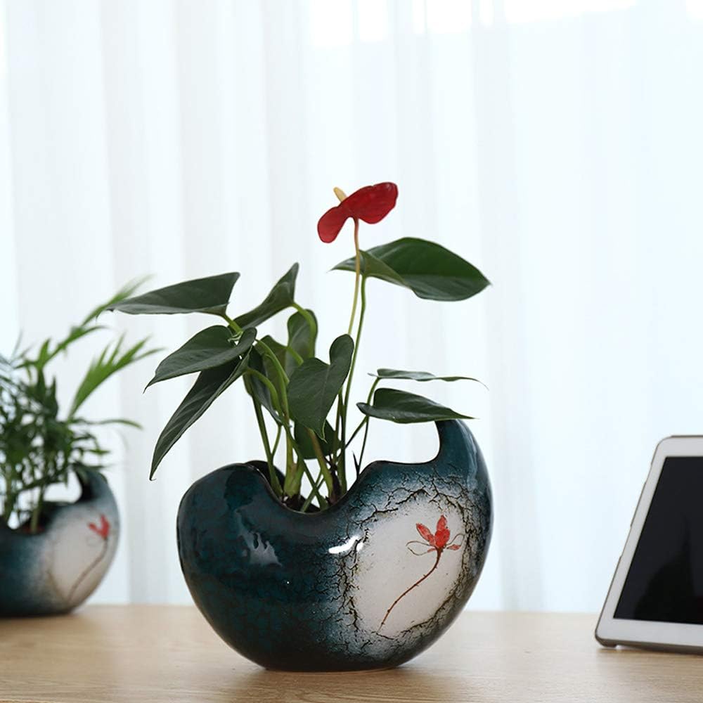 Blue Ceramic Planter Pot Y172