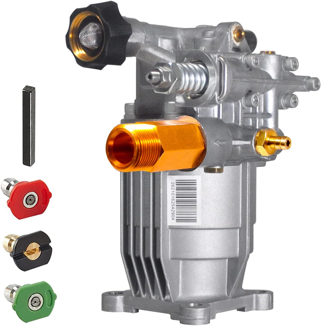3/4" Shaft Horizontal Pressure Washer Pump, Max 3100 PSI @ 2.5 GPM T2224