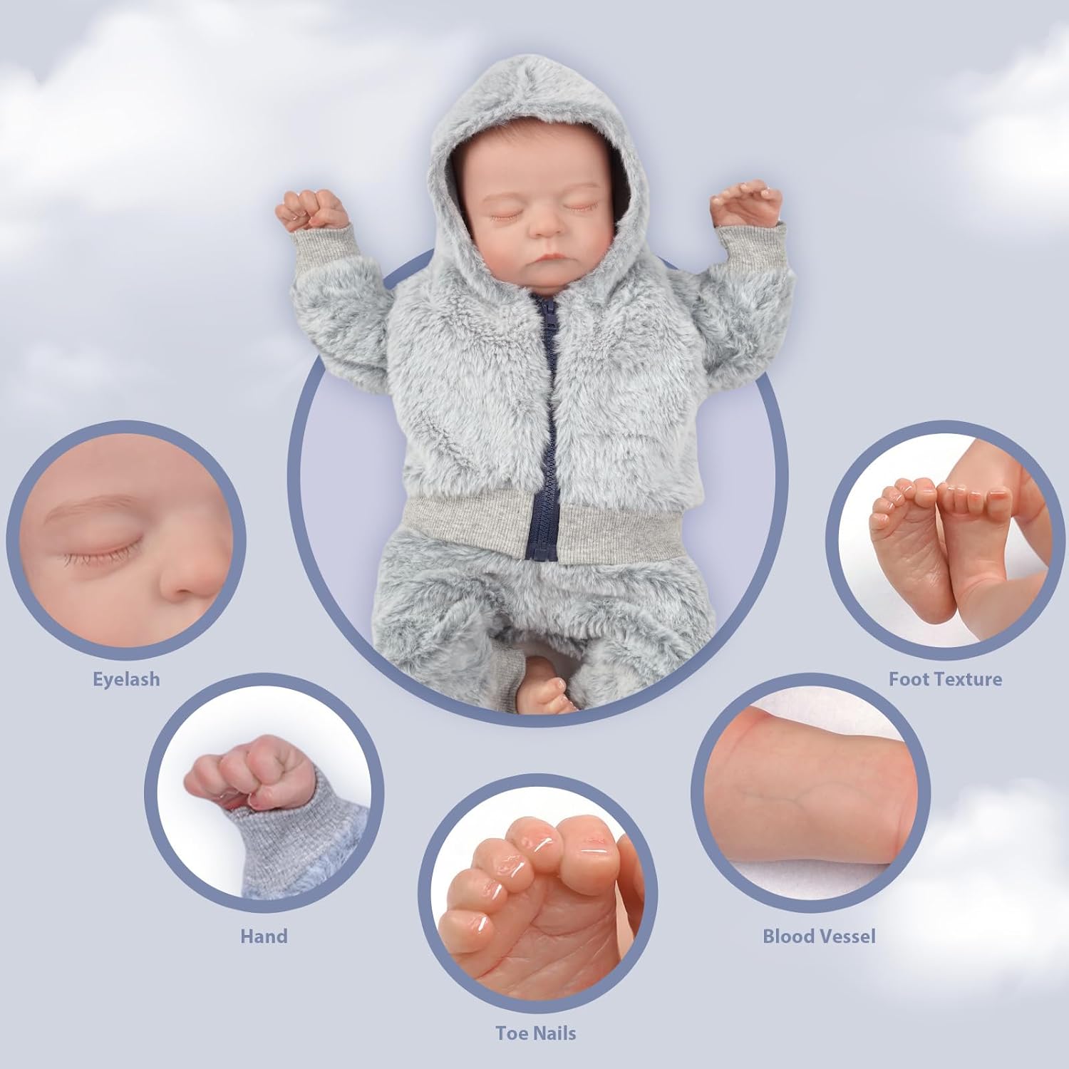 17-Inch Soft Vinyl Reborn Baby Doll J223