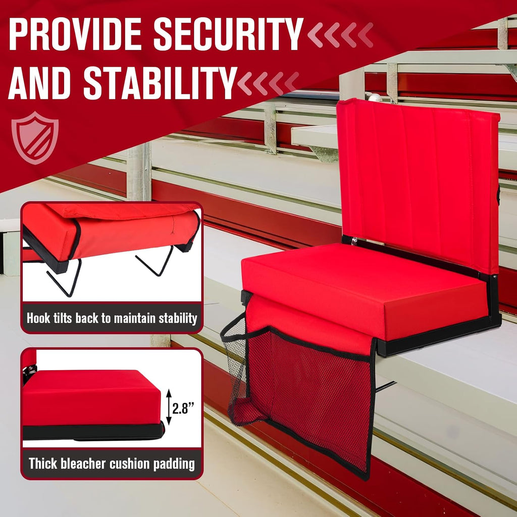 Bleacher Chair with Back Support and Cushion F73892