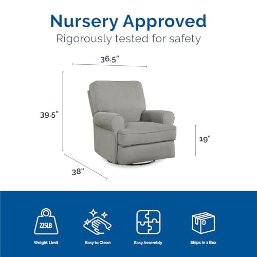 Gray Swivel Glider Recliner Chair Y513162