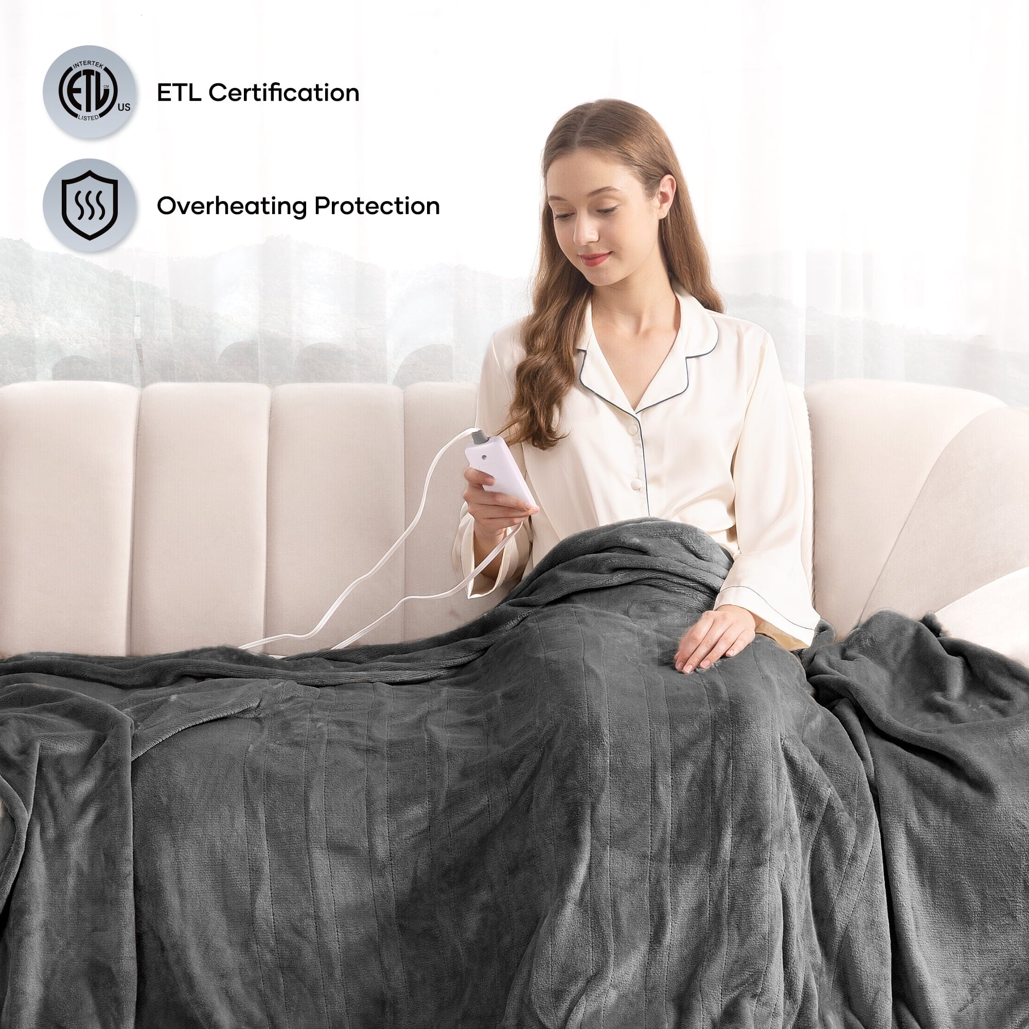 Gray Full Size Electric Blanket R45148