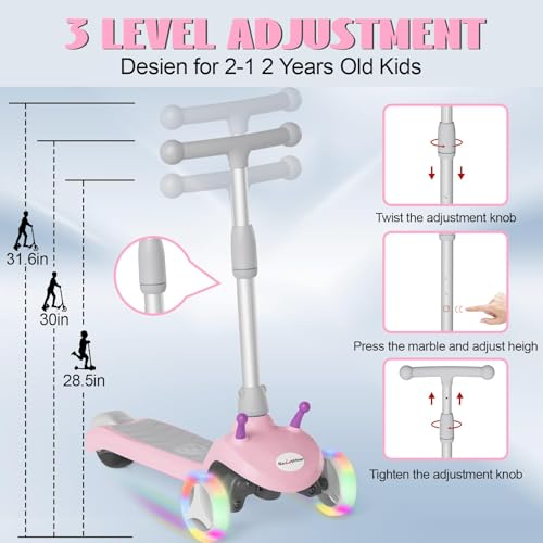 3 Wheel Electric Scooter with Flash Wheels and Anti-Slip Deck G28433