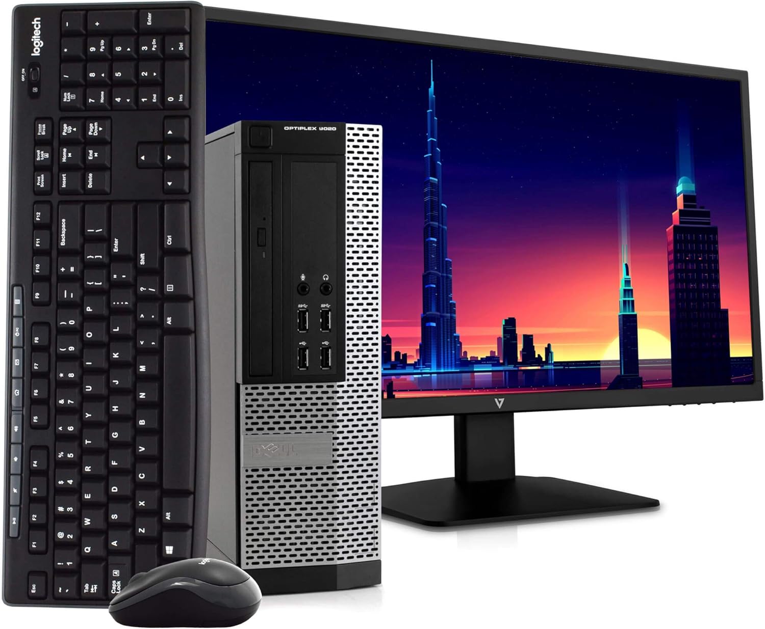 Intel Quad-Core i5 Desktop Computer PC with 500GB SSD, 8GB DDR3 RAM, Windows 10 Home, New 24in Monitor, Wireless Keyboard and Mouse J7437