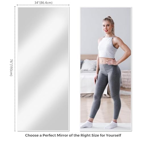 Black 65"x24" Full Length Mirror with Aluminum Alloy Frame X62059