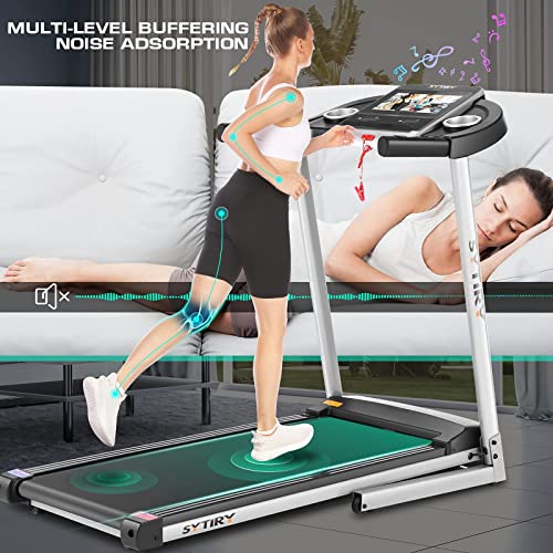 Smart Folding Treadmill Machine with TV Screen and WiFi T417