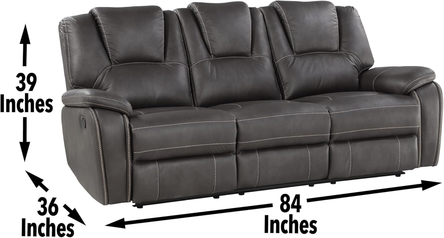 Charcoal Reclining Loveseat and 3-Seat Sofa Set A8024