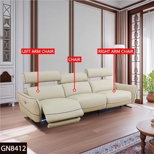 Beige Top Grain Leather 3-Piece Recliner Sofa Set J116