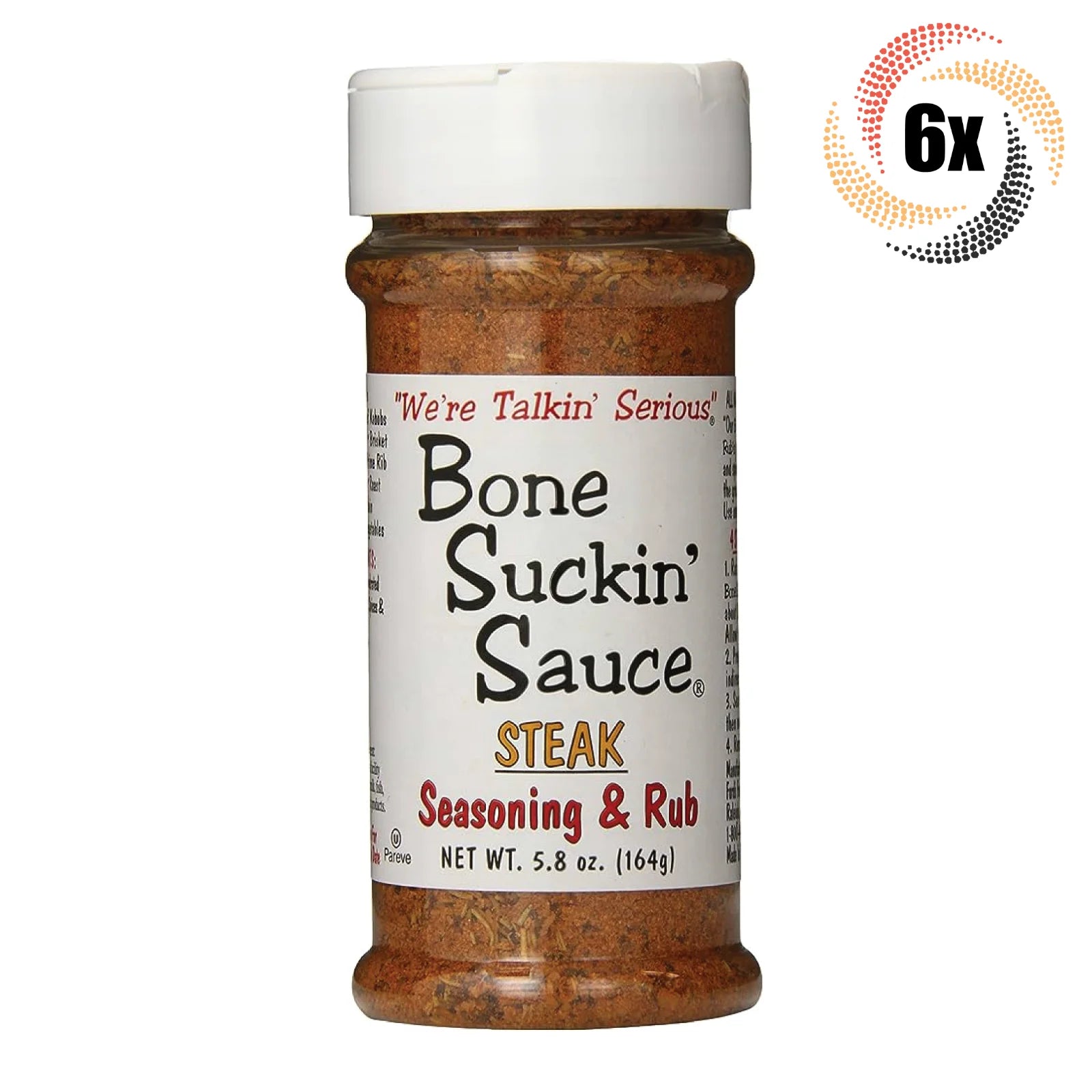 6x 5.8oz Bone Suckin' Sauce Steak Seasoning & Rub N7413
