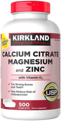 Calcium Citrate Magnesium and Zinc, 500 Tablets A119