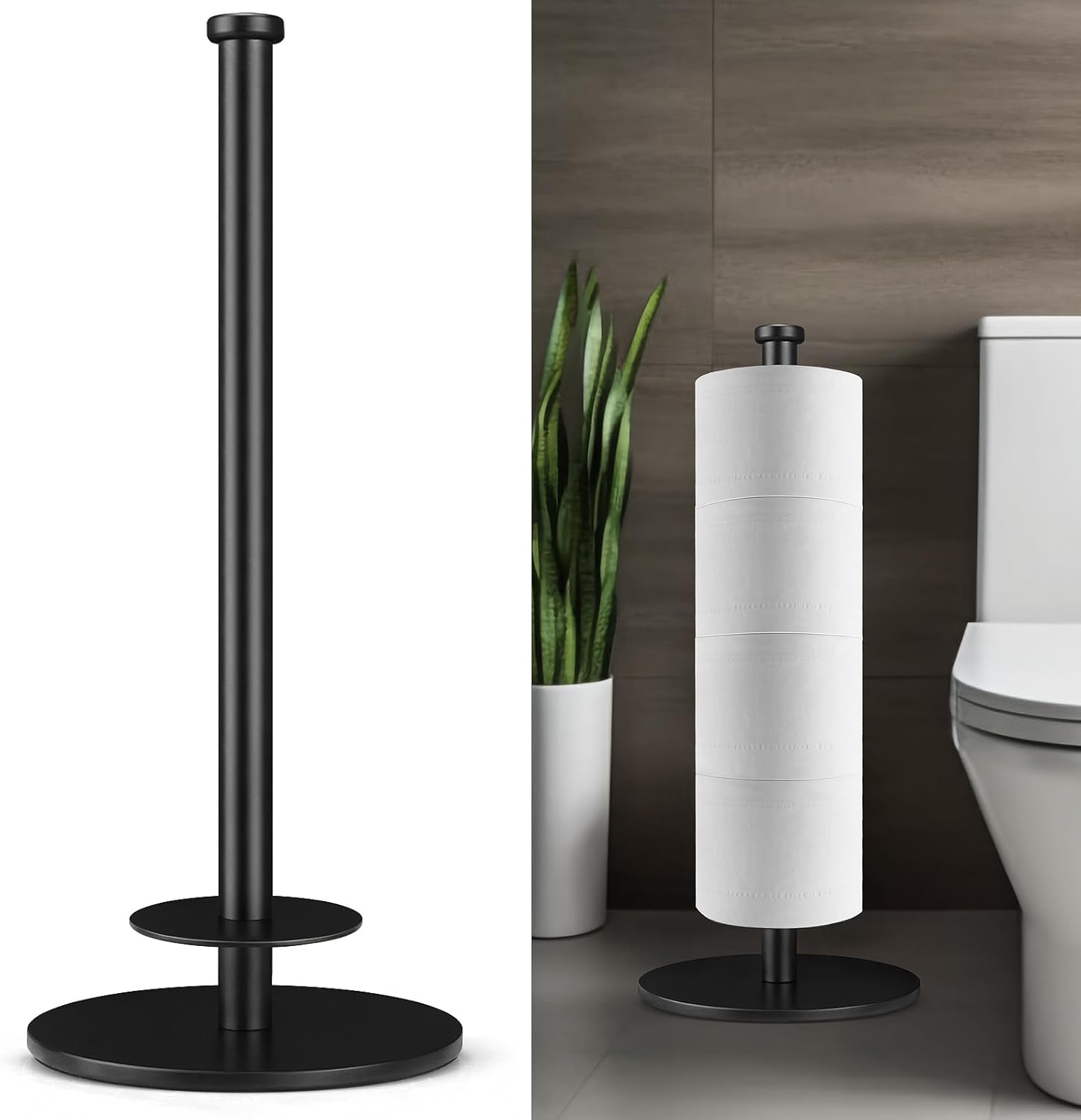 Solid Weighted Non-Slip Toilet Paper Holder Stand W2307