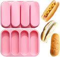 Non-Stick Silicone Hot Dog Bun Pan 4 Cup Baking Tray A421470