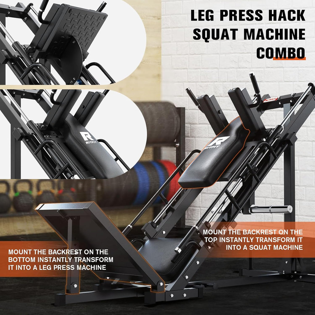 Adjustable Leg Press Hack Squat Machine with Linear Bearing N39899