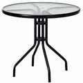32x22 Outdoor Patio Round Tempered Glass Top Table with Umbrella Hole L2881