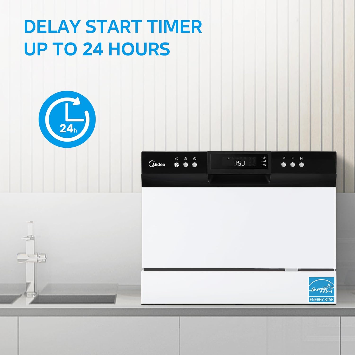 White Portable Dishwasher, 6 Place Settings U781