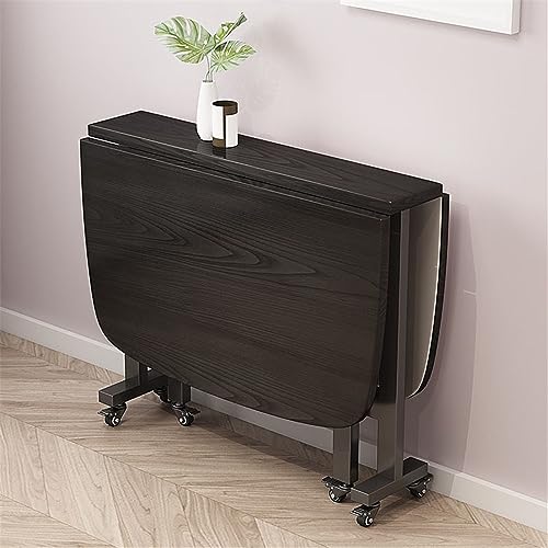 Folding Drop Leaf Rectangle Dining Table with 4 Wheel X752