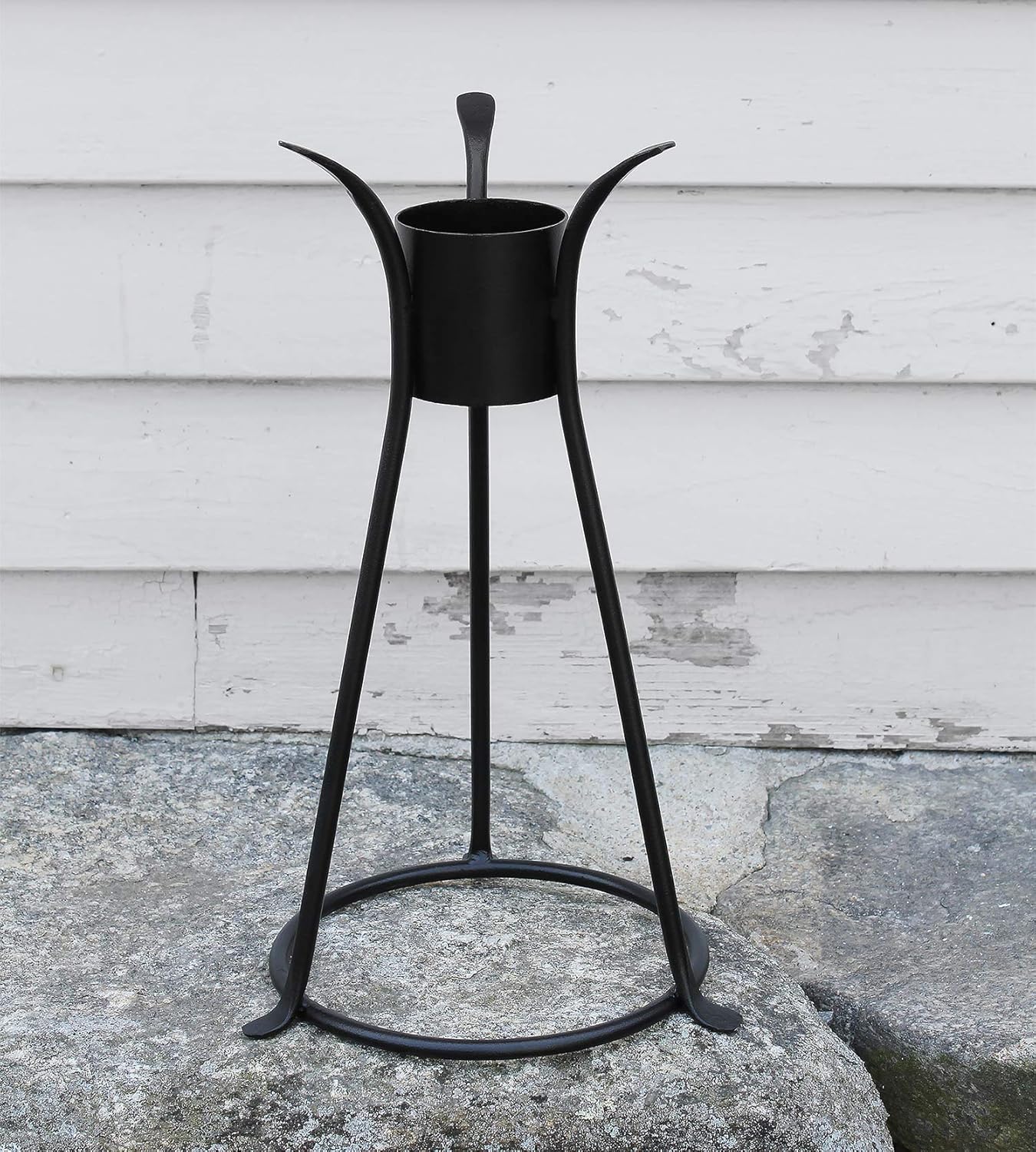 10" Blue Outdoor Glass Gazing Globe with Black Iron Stand Z91953